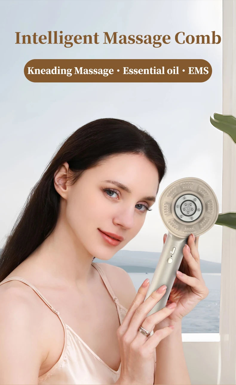 Electric Scalp Massager Comb and Hair Oil Applicator Brush - 7