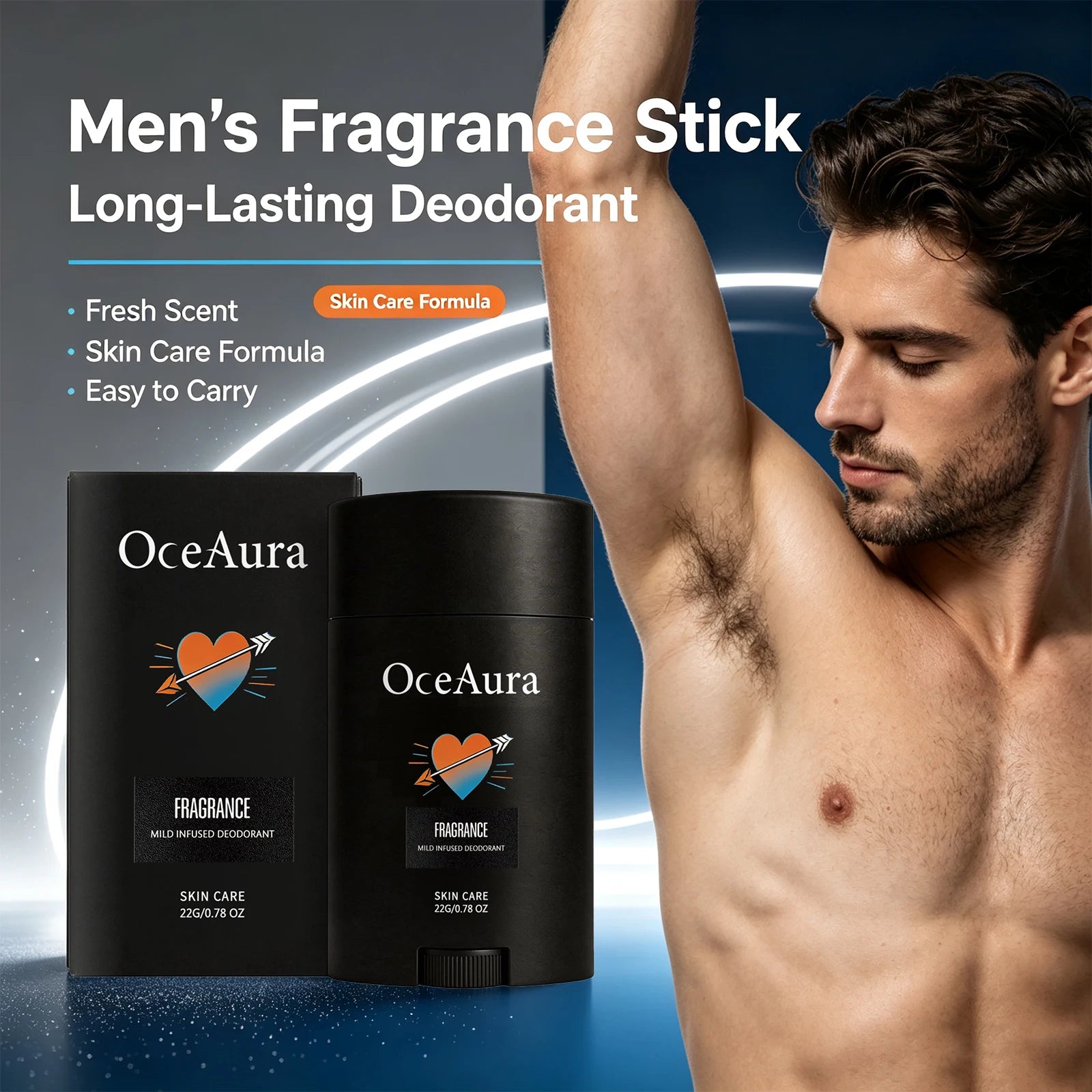 Mens Deodorant Stick Natural Underarm Antiperspirant Fresh Scent - 2