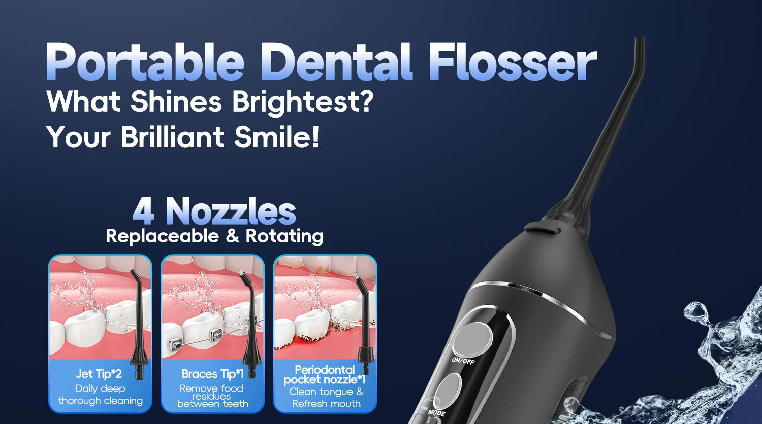Portable Water Flosser Cordless Dental Oral Irrigator - 10
