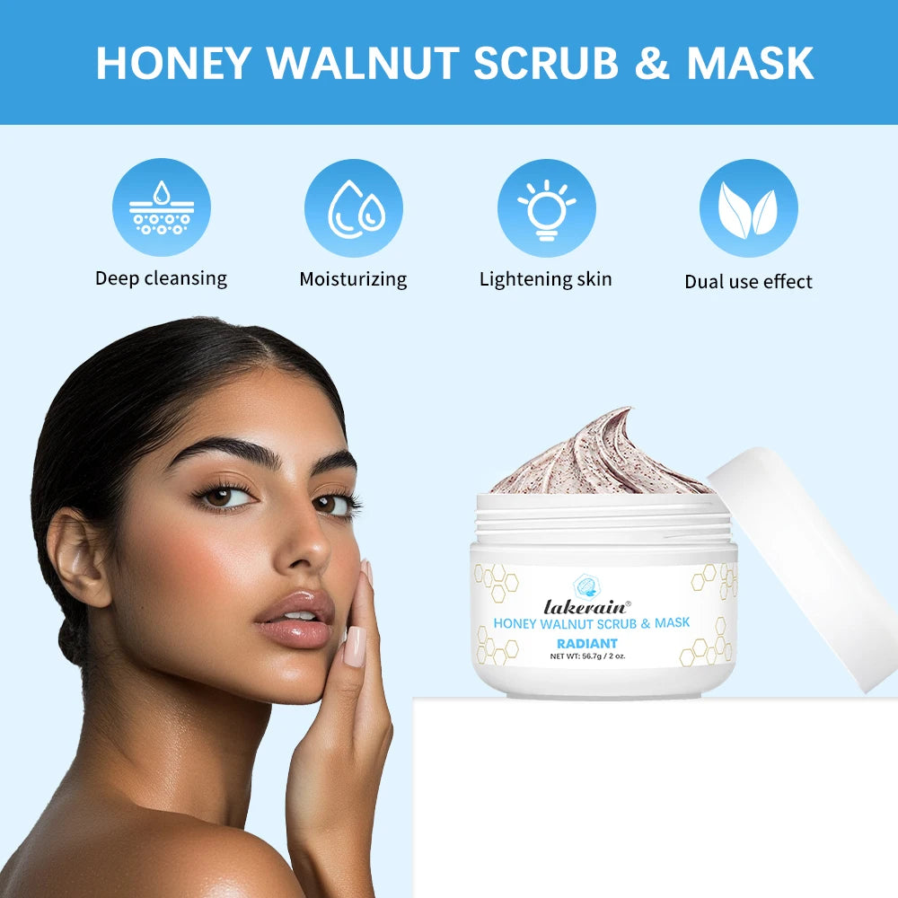 Honey Walnut Facial Scrub and Exfoliating Face Mask