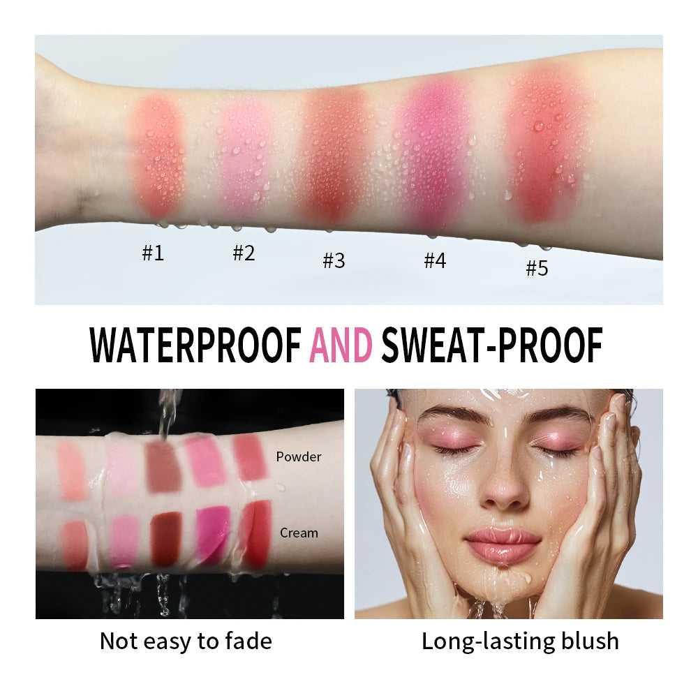2 in 1 Cream and Powder Blush Face Blusher Makeup Palette