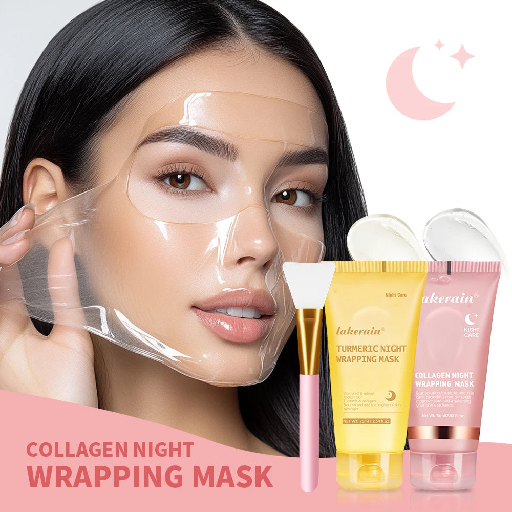 Collagen Overnight Peel Off Mask Korean Night Wrapping Face Treatment