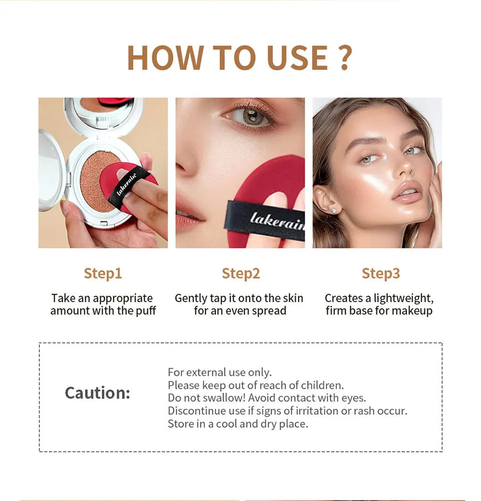 Glow Cream Cushion Foundation Dewy Luminous Face Makeup