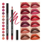 12 Piece Lip Liner Pencil Set Waterproof Matte Makeup Contouring Pen
