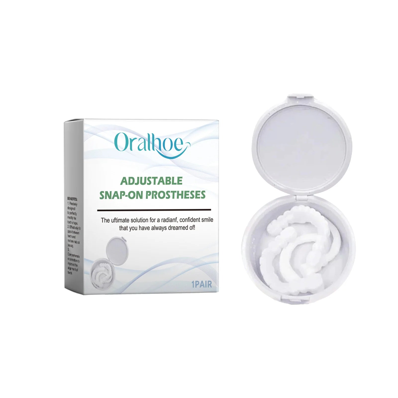 Adjustable Snap on Dentures Temporary Smile Veneer Teeth Whitening - 7