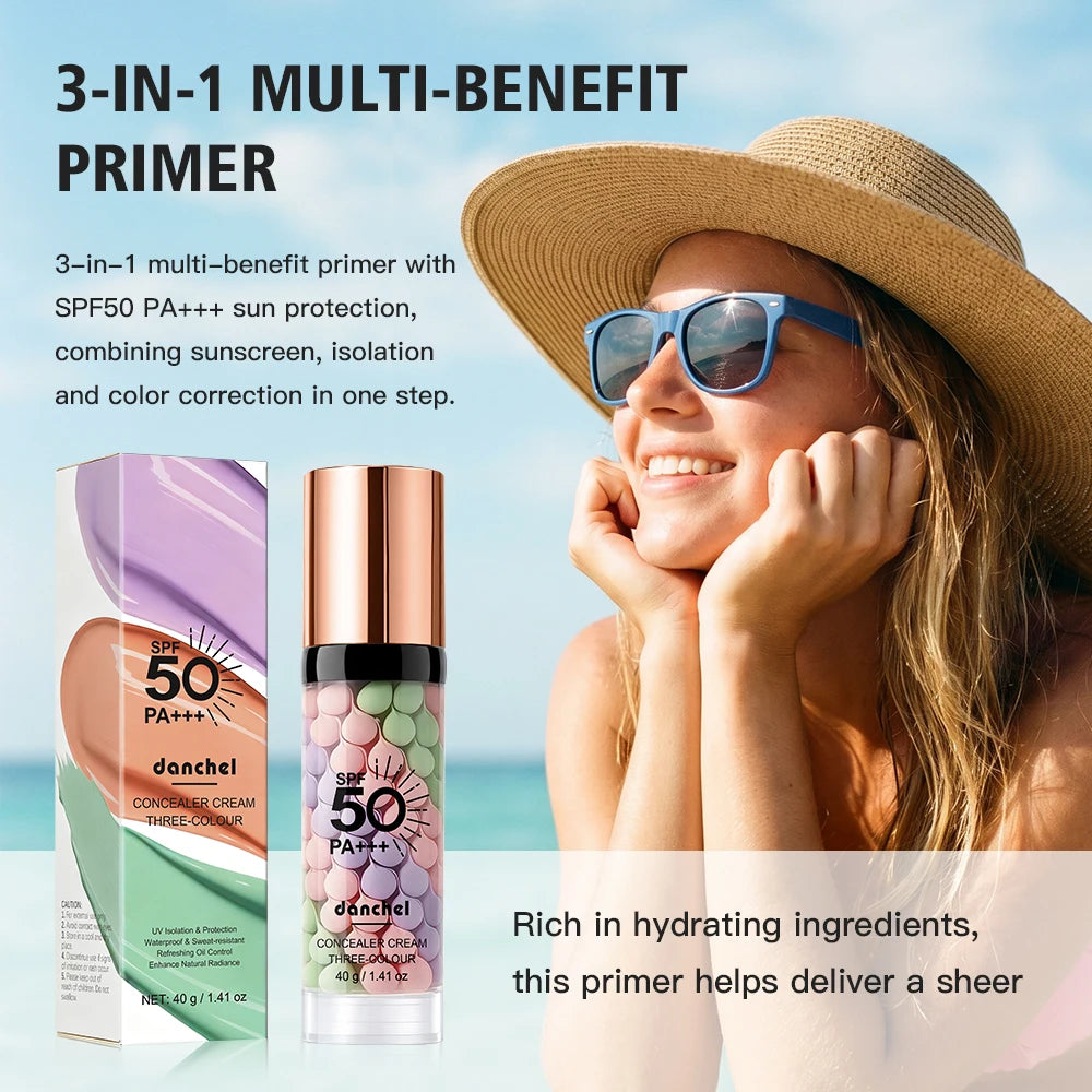 3 in 1 Color Correcting Primer SPF 50 Makeup Base and Sunscreen
