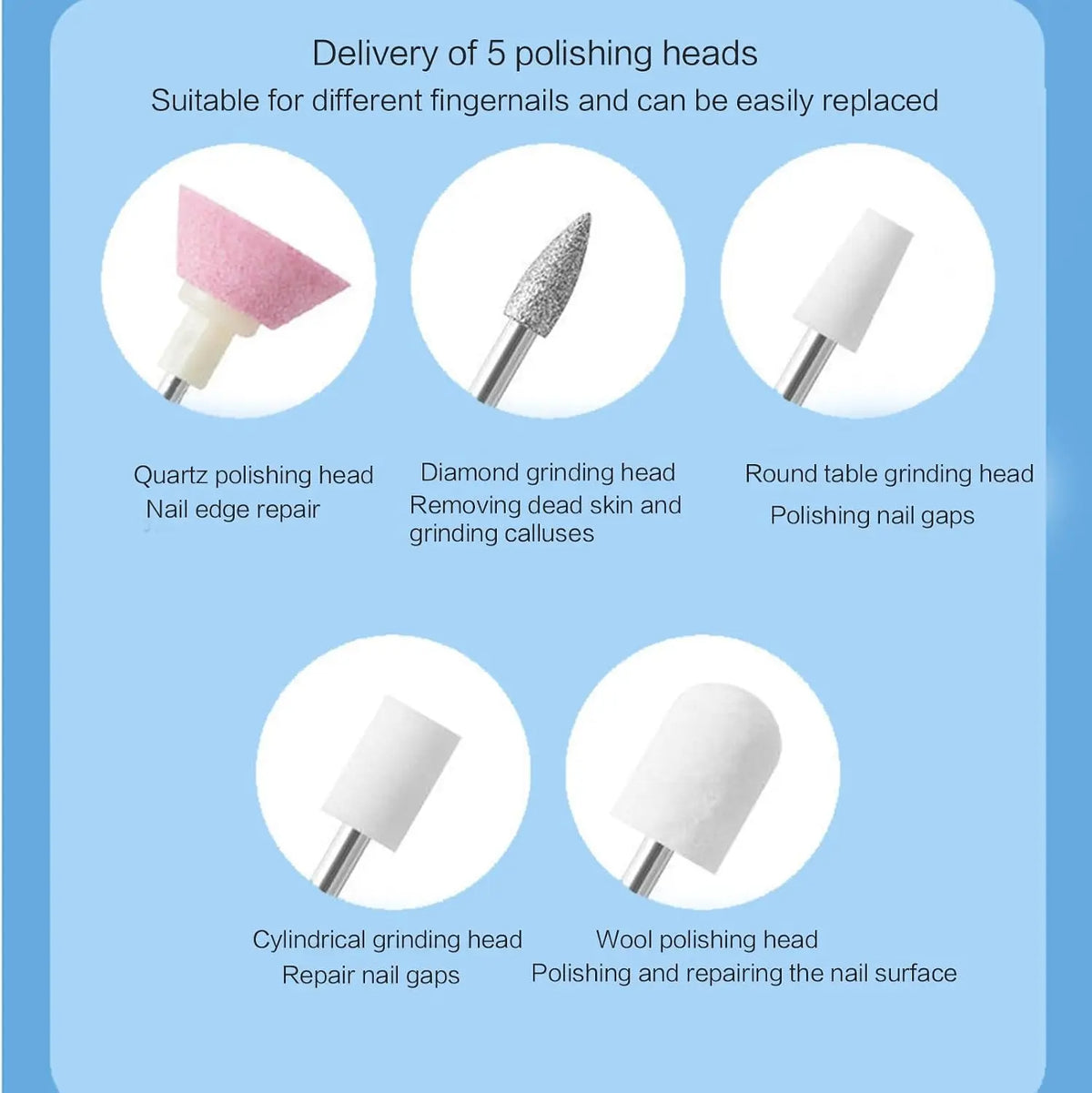 Cordless Nail Drill Electric Nail File Machine for Manicure Pedicure