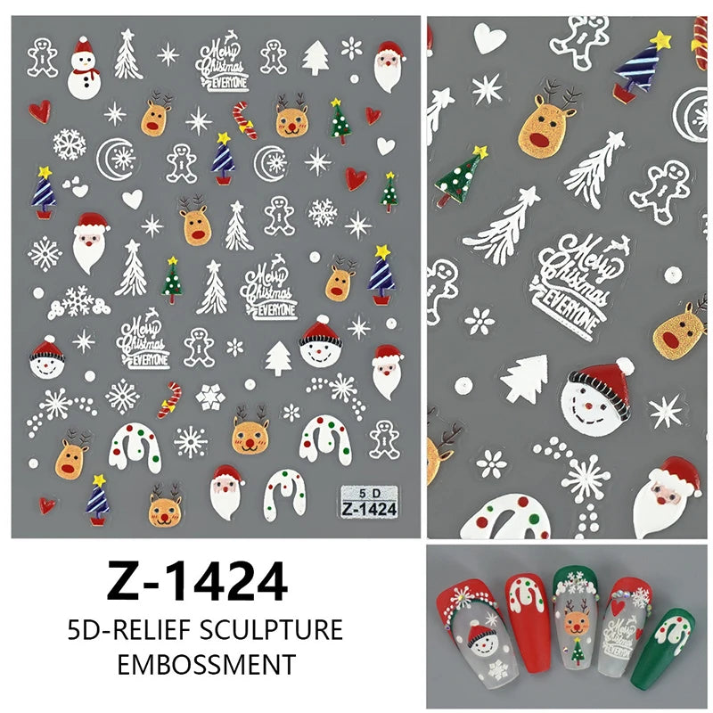 Christmas Nail Stickers Winter Nail Art Decals - 67