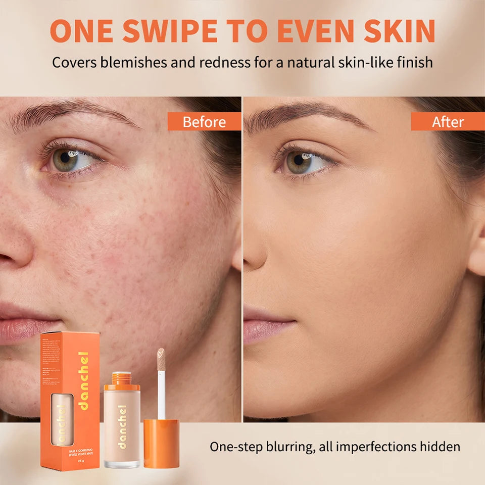 Liquid Foundation and Concealer Buildable Velvet Matte Face Makeup