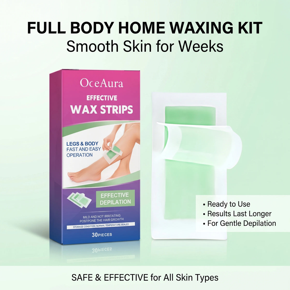 Hair Removal Wax Strips Full Body Depilatory Strips
