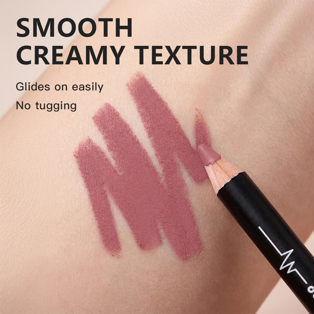 12 Piece Lip Liner Pencil Set Waterproof Matte Makeup Contouring Pen