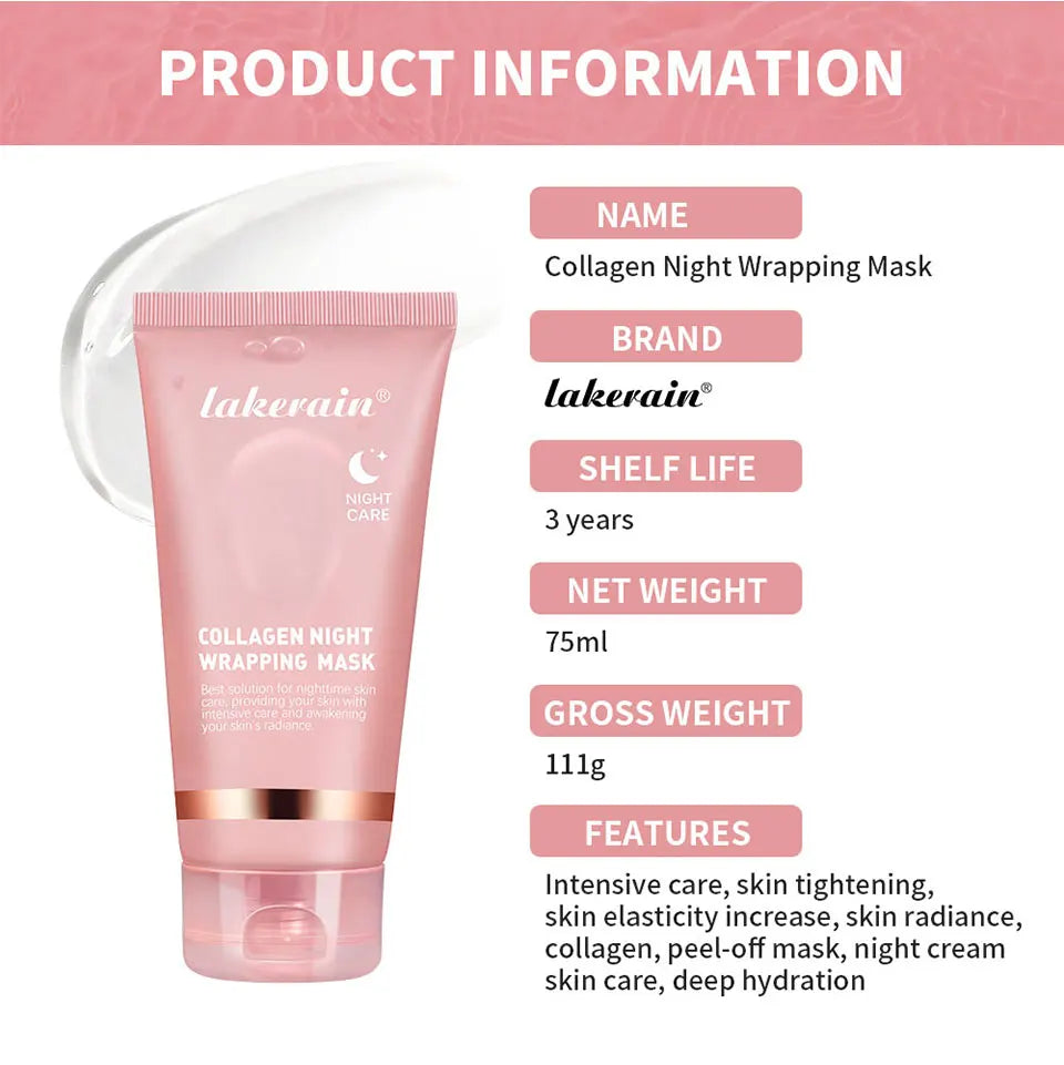 Collagen Overnight Peel Off Mask Korean Night Wrapping Face Treatment - 18