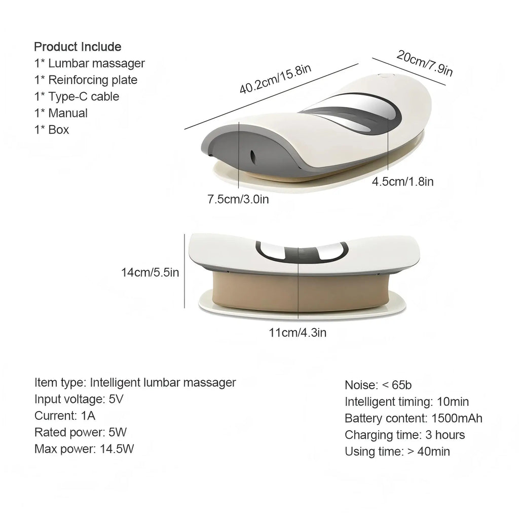 Electric Lumbar Traction Massager Back Stretcher Spine Support Device