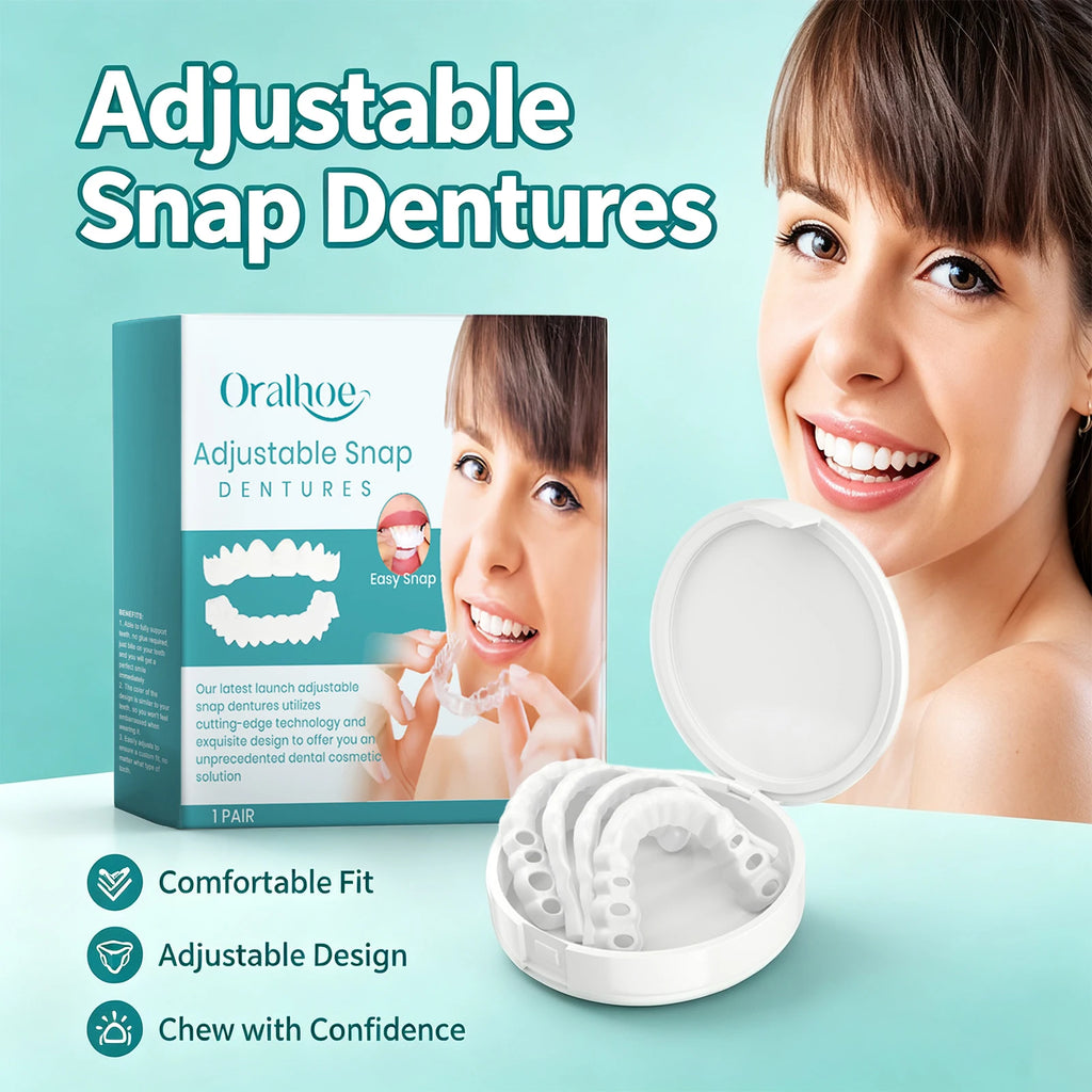 Adjustable Snap Dentures Temporary Teeth Veneers for Natural Smile