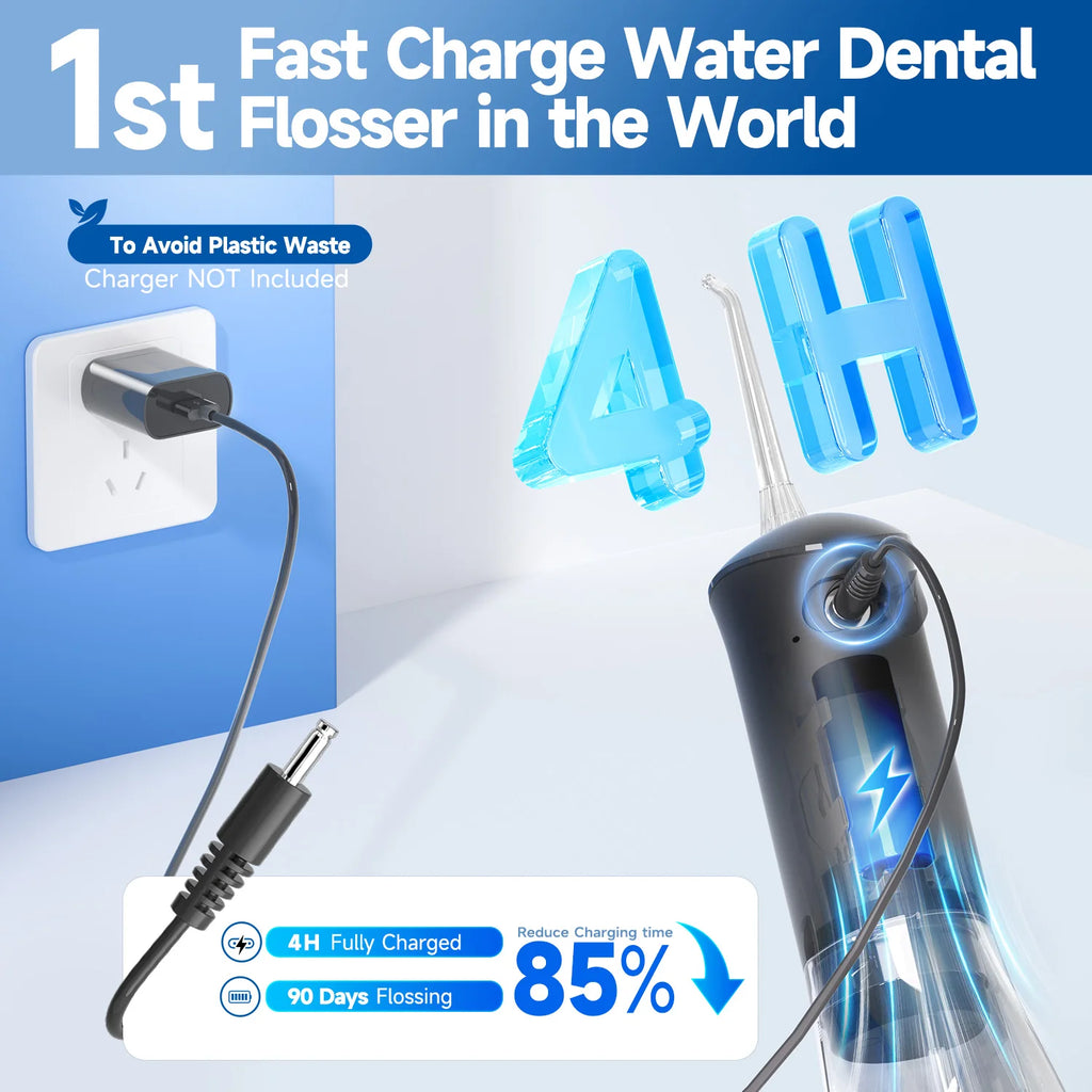 Portable Water Flosser Oral Irrigator Rechargeable Teeth Cleaner
