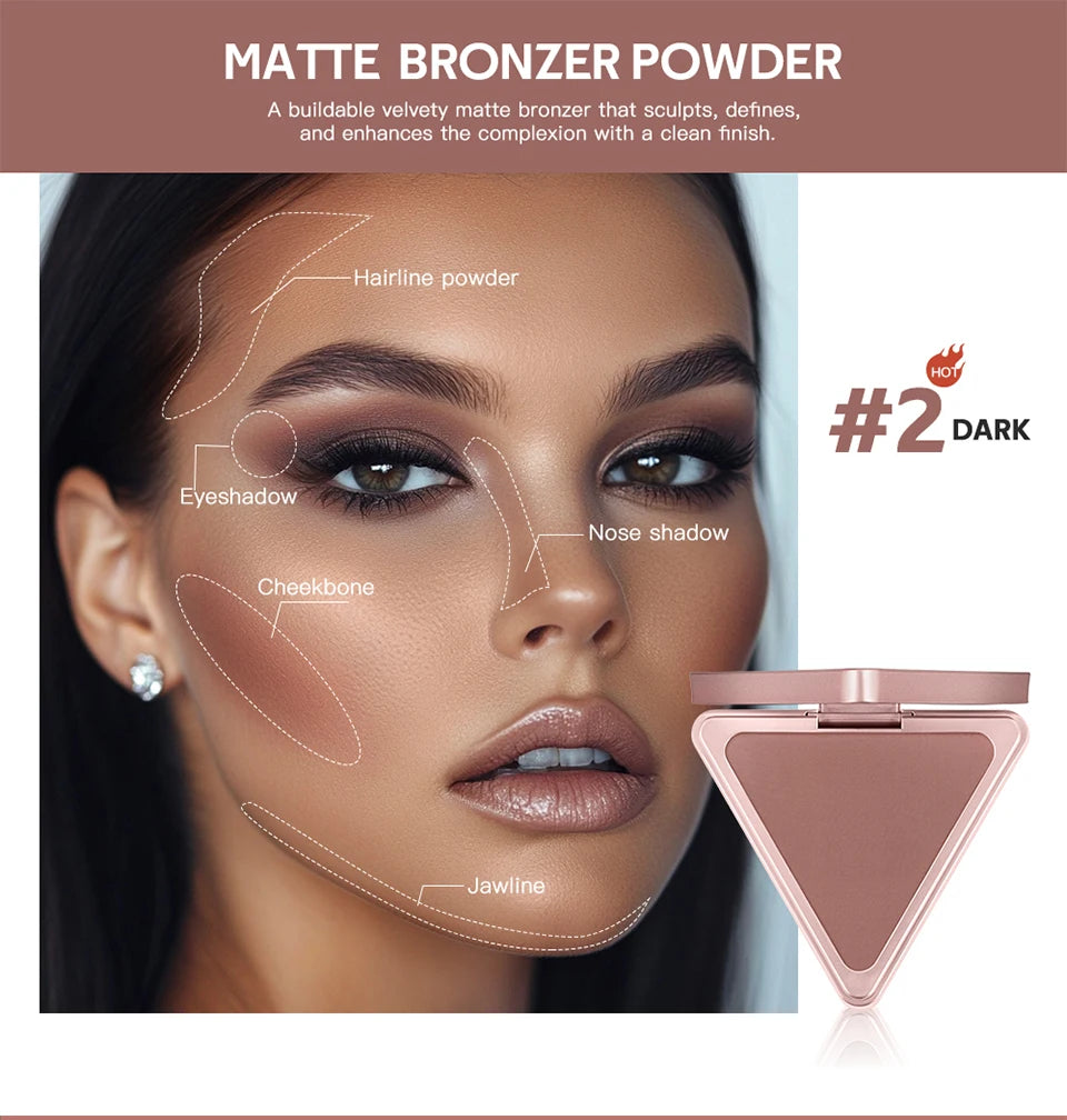 Matte Bronzer Powder Face Contouring Makeup