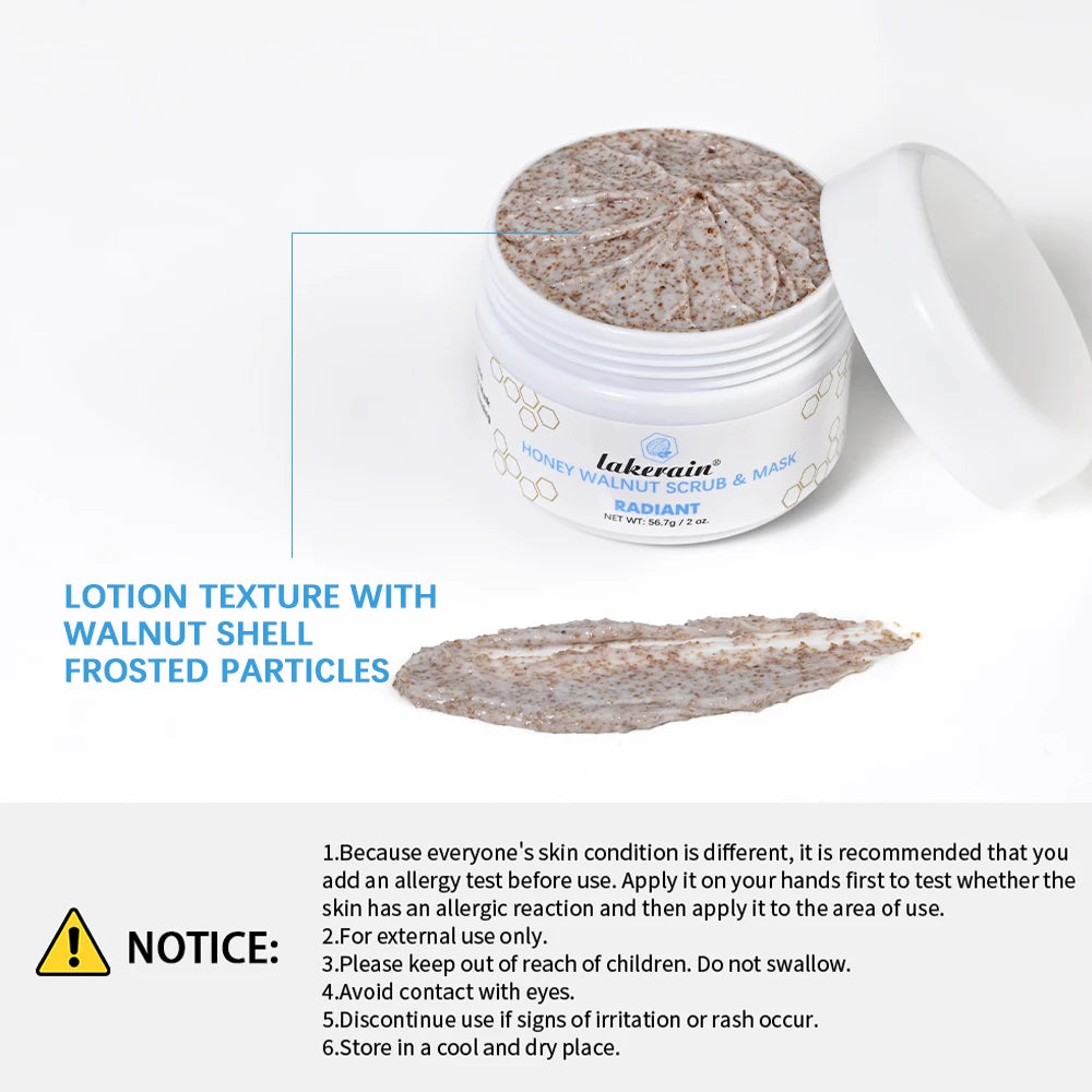 Honey Walnut Facial Scrub and Exfoliating Face Mask