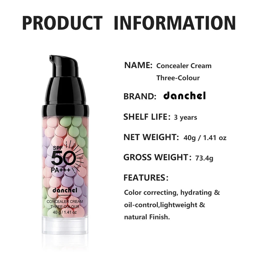 3 in 1 Color Correcting Primer SPF 50 Makeup Base and Sunscreen