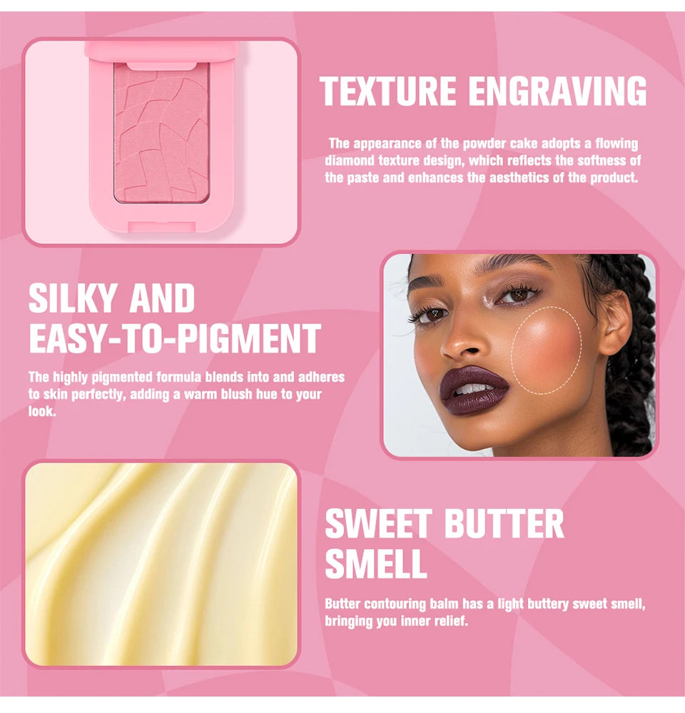 Butter Blush Palette Long Lasting Cream Cheek Makeup