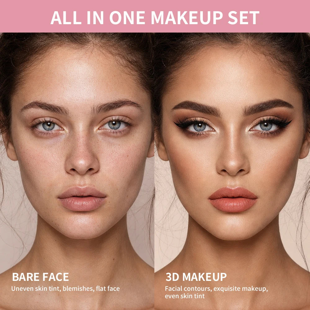 Full Face Makeup Kit and Cosmetic Palette Set