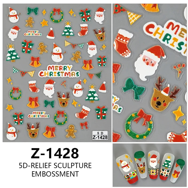 Christmas Nail Stickers Winter Nail Art Decals - 74