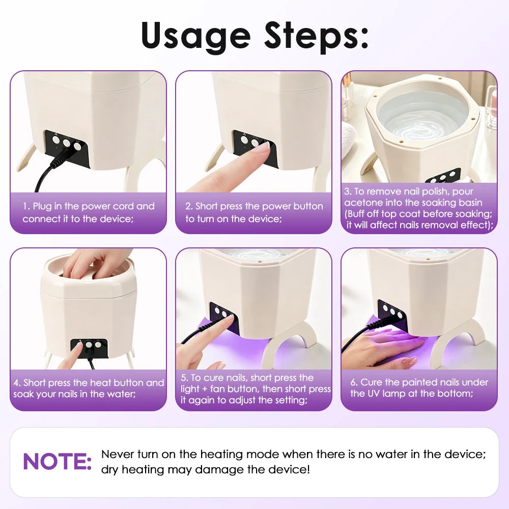 2 in 1 Nail Dryer and Electric Gel Polish Remover Manicure Bowl - 14