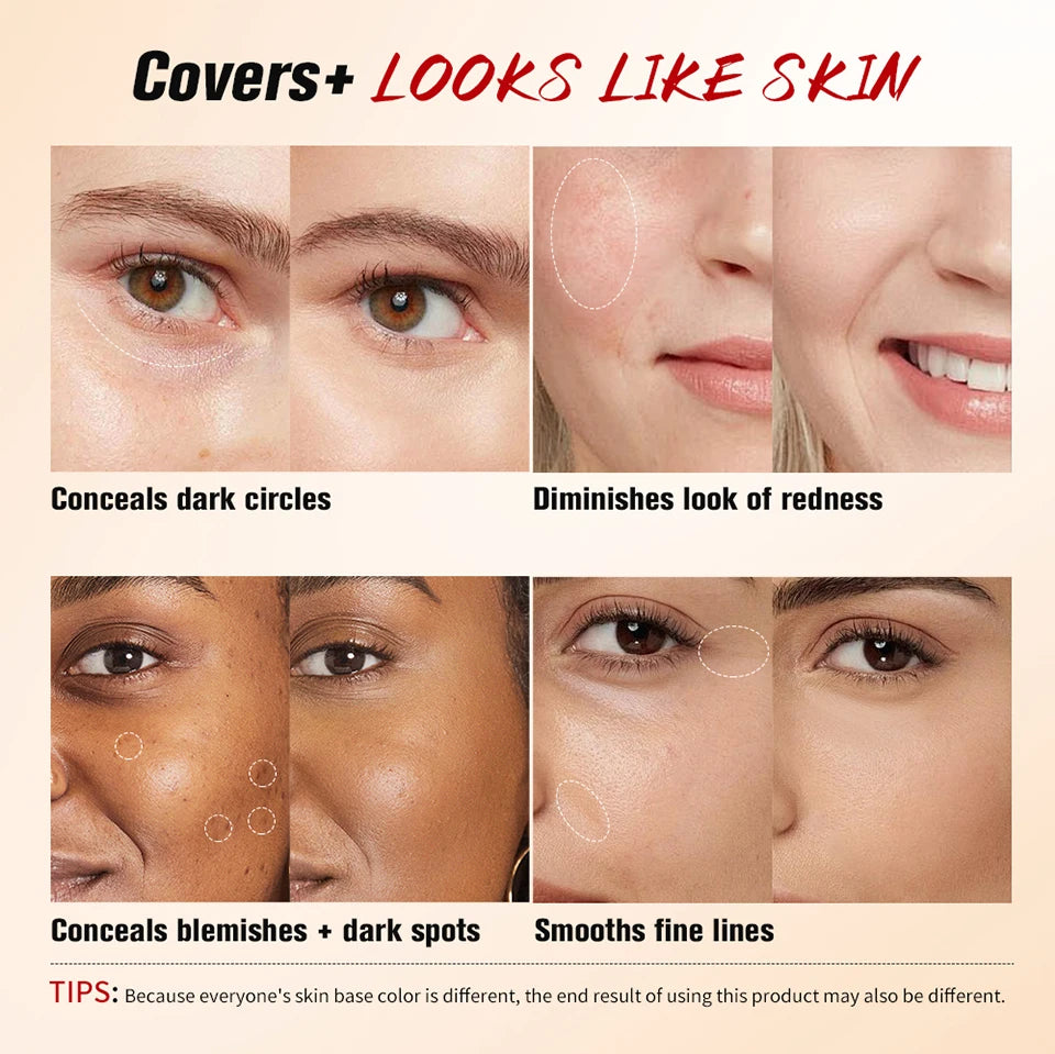 2 in 1 Blurring Concealer and Full Coverage Foundation Makeup