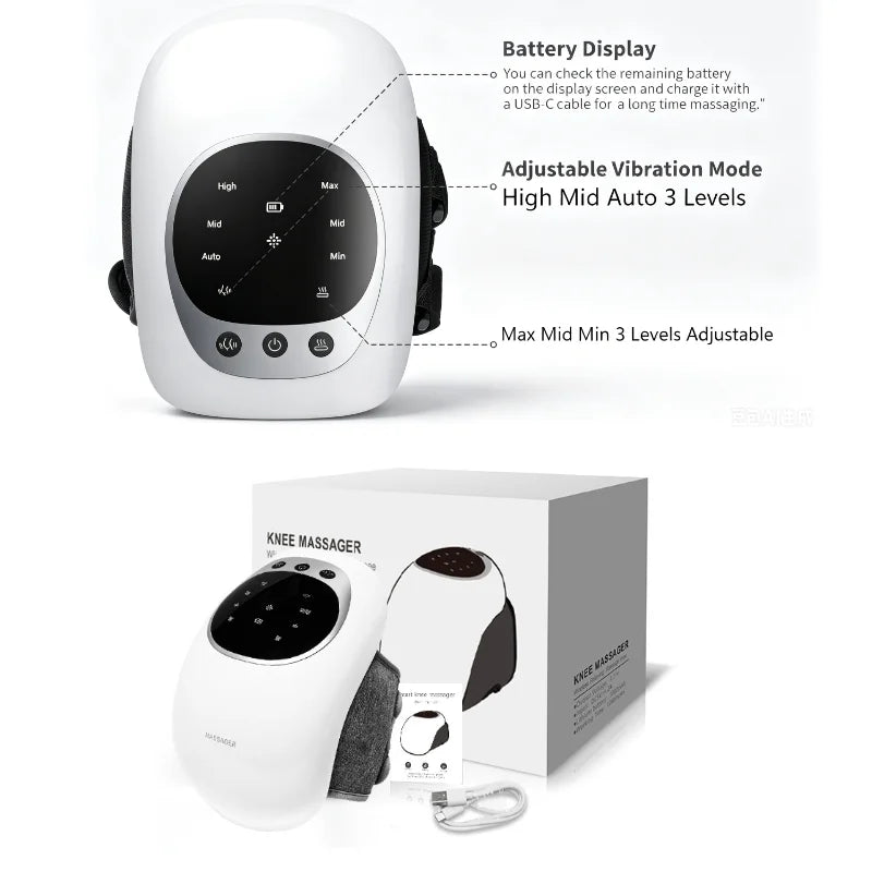 3 in 1 Knee Massager Heated Leg Joint Vibration Relief Machine