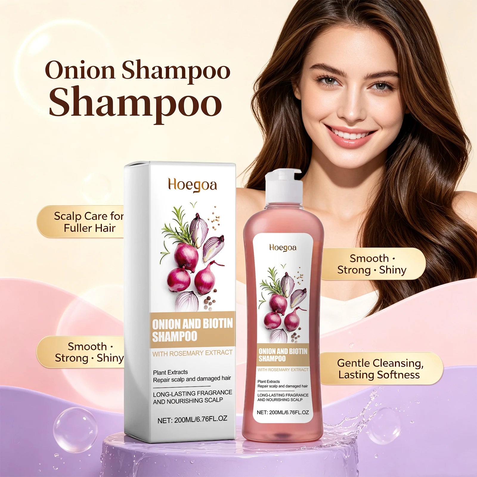 Onion and Biotin Shampoo Hair Repair and Growth Cleanser - 6