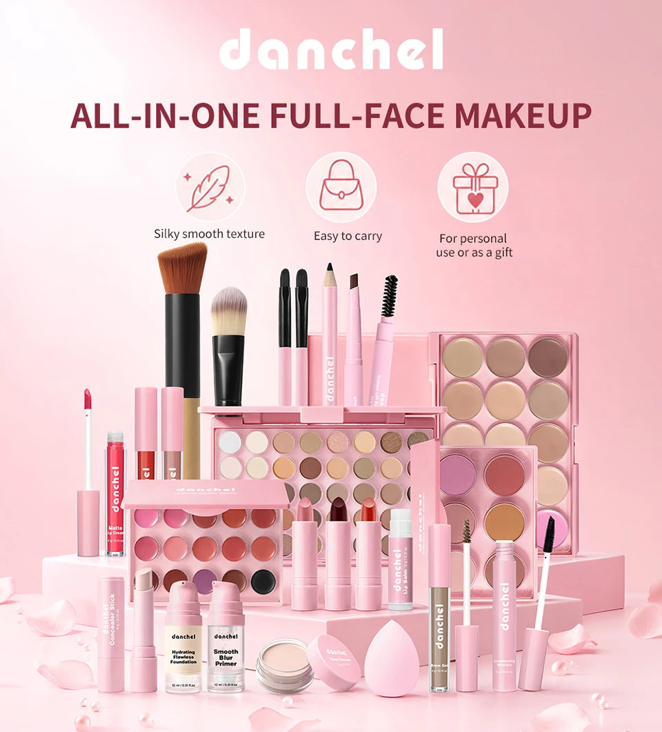 All in One Makeup Kit Professional Cosmetic Set for Face and Eyes - 7