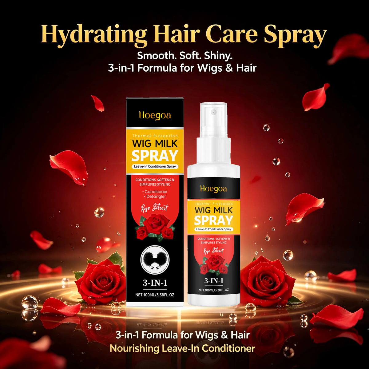 3-in-1 Wig Conditioning Spray and Hair Detangler Mist