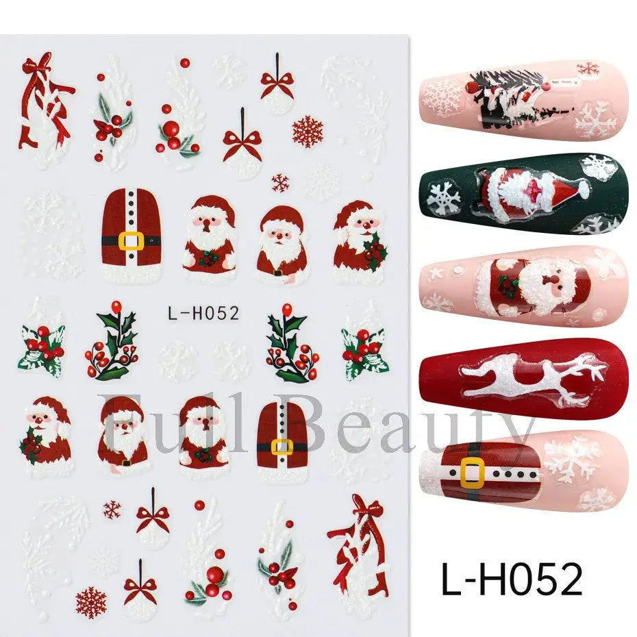 Christmas Nail Stickers Winter Nail Art Decals - 65