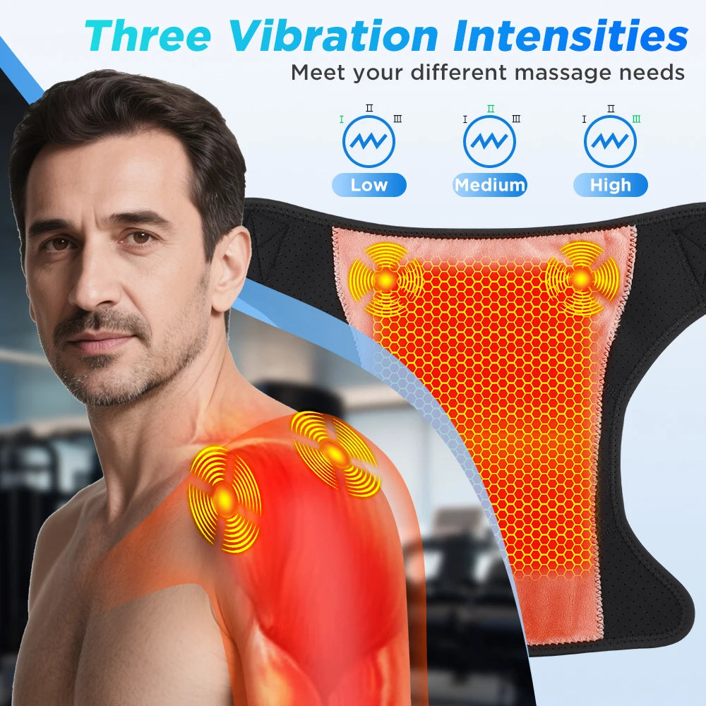 Cordless Shoulder Heating Massager Electric Muscle Relief Brace - 12