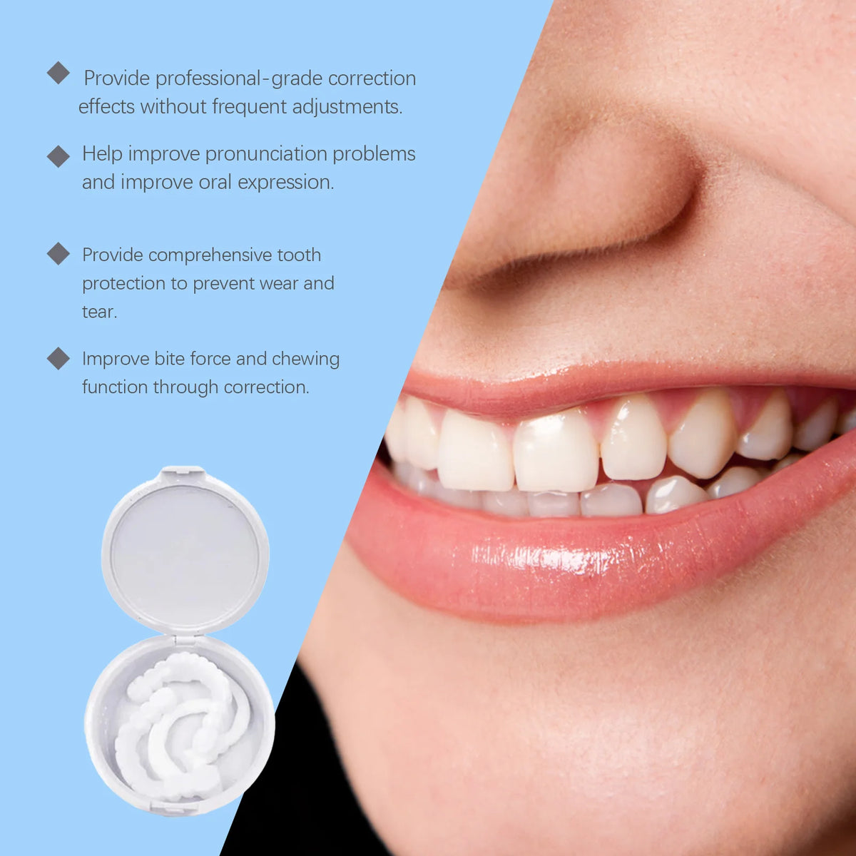 Adjustable Snap on Dentures Temporary Smile Veneer Teeth Whitening