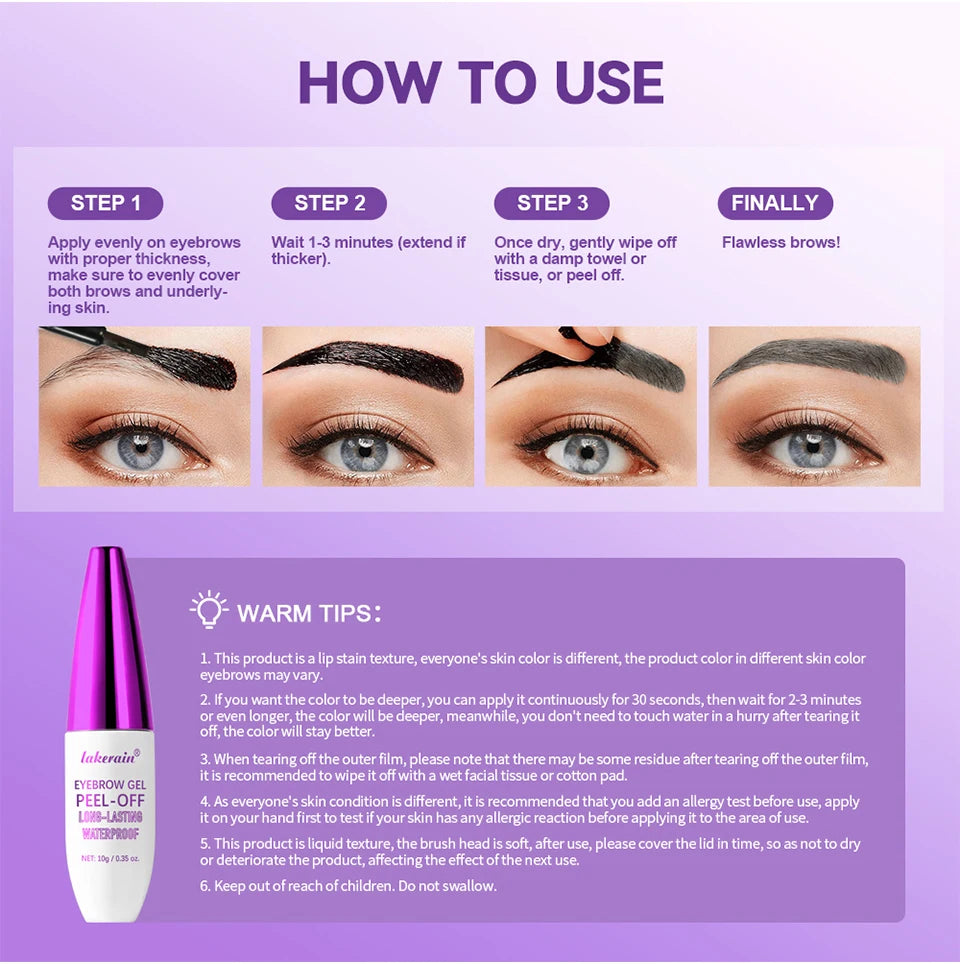 Peel Off Eyebrow Gel Long Lasting Tattoo Eyebrow Tint - 13