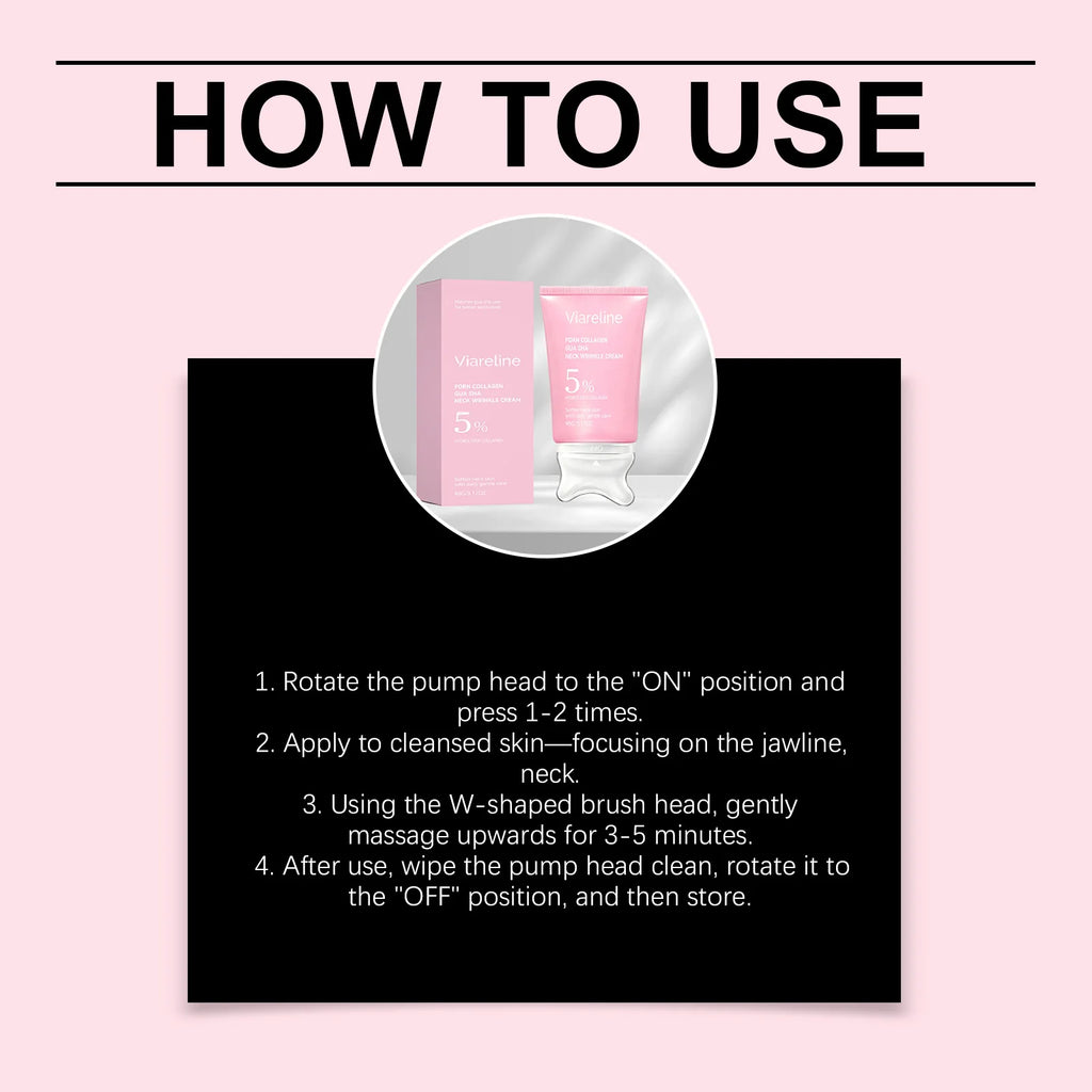 Collagen Neck Cream and Anti Wrinkle Massager for Firming Skin