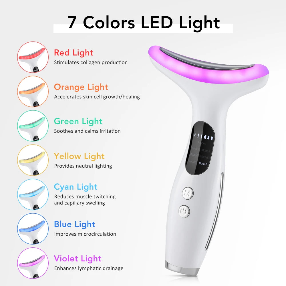 LED Neck Beauty Device EMS Facial Lifting and Skin Tightening Massager