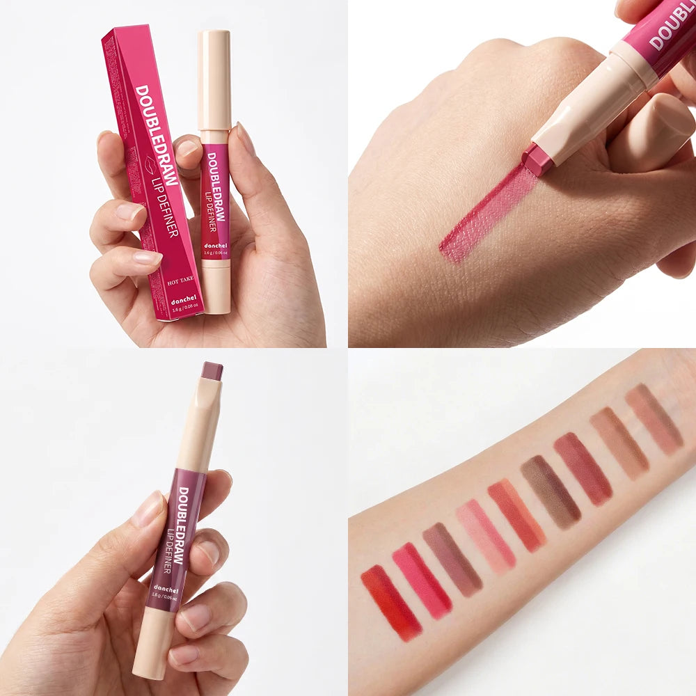 2 in 1 Lip Liner and Lip Gloss Matte Velvet Lipstick Pencil