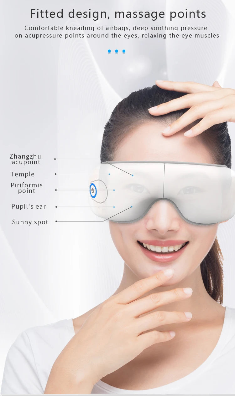 Eye Massager with Heat and Vibration Rechargeable Eye Relaxation Mask - 10