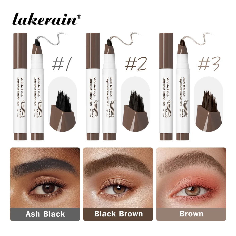 Liquid Eyebrow Pencil Multi Fork Tattoo Pen for Natural Brows - 24