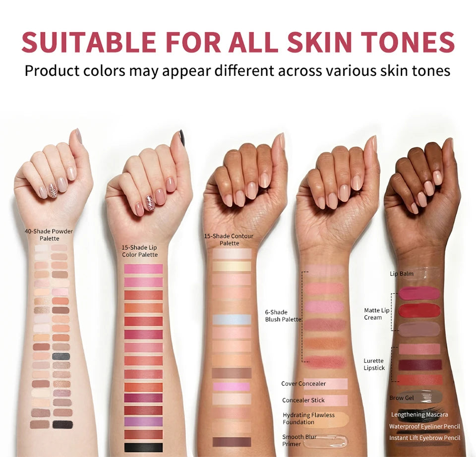 All in One Makeup Kit Professional Cosmetic Set for Face and Eyes - 16
