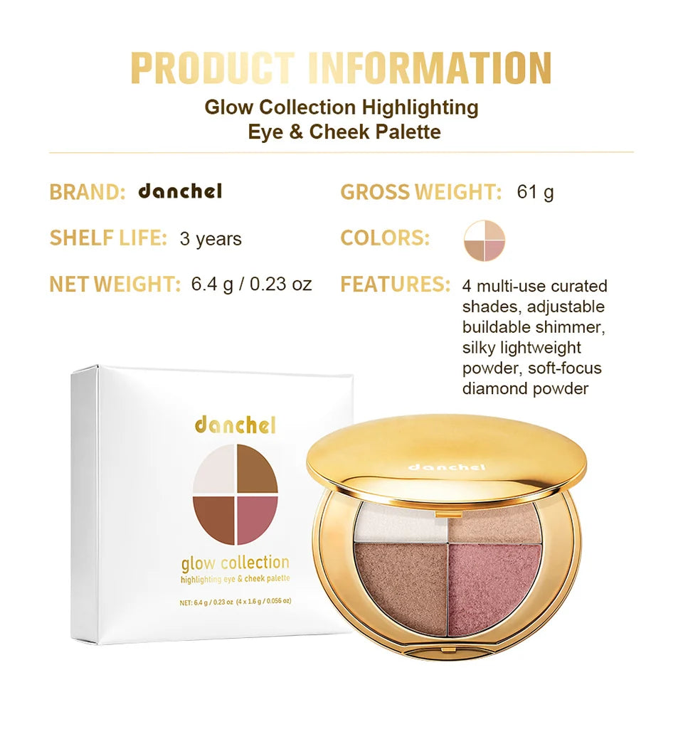 Highlighting Eye and Cheek Palette Shimmer Face Makeup Bronzer - 16