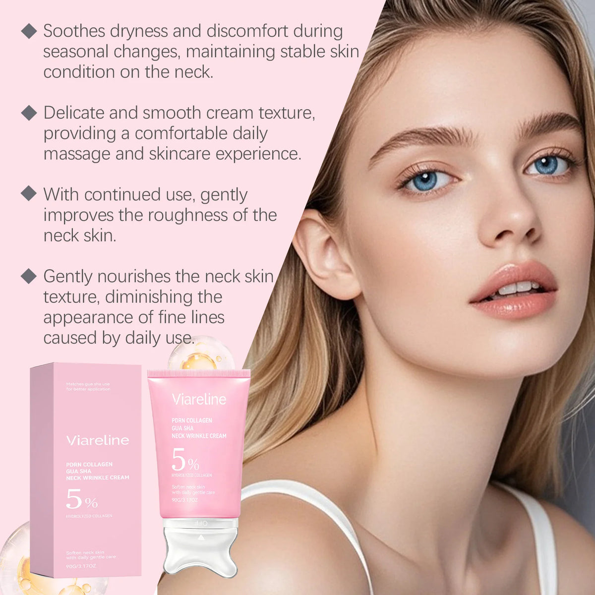 Collagen Neck Cream and Anti Wrinkle Massager for Firming Skin