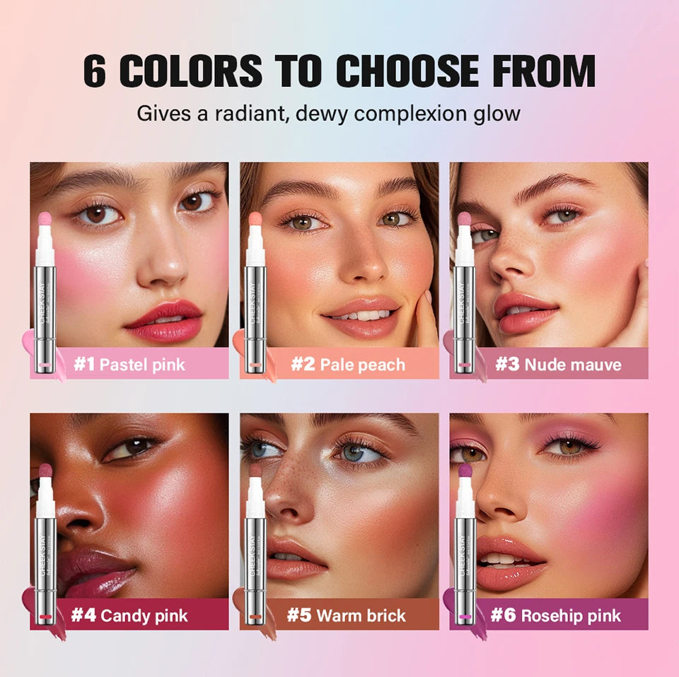 Liquid Blush Stick Sponge Tip Face Makeup Blusher