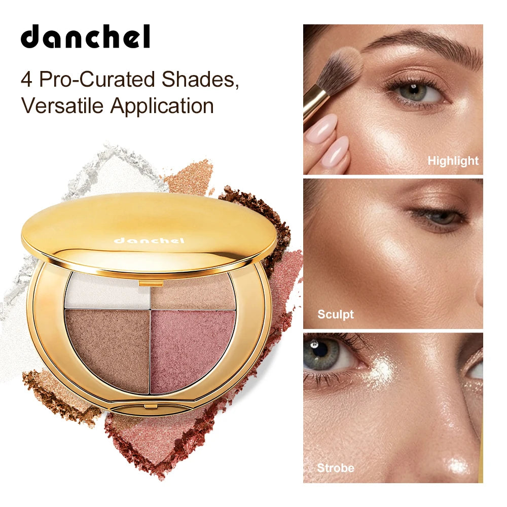 Highlighting Eye and Cheek Palette Shimmer Face Makeup Bronzer - 1