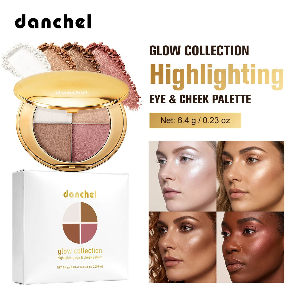 Highlighting Eye and Cheek Palette Shimmer Face Makeup Bronzer - 19