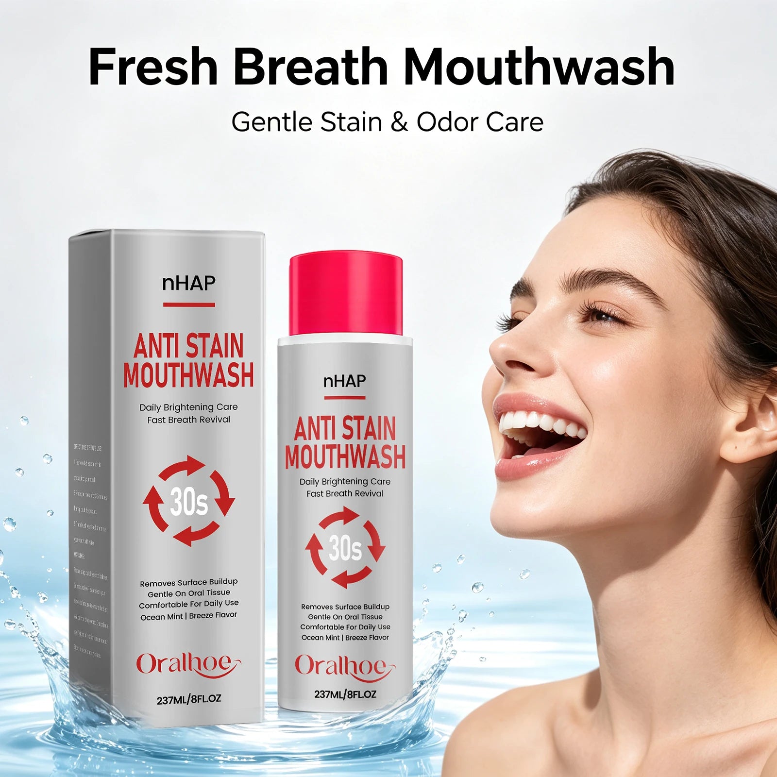 Anti Stain Mouthwash Alcohol Free Teeth Whitening Rinse - 1