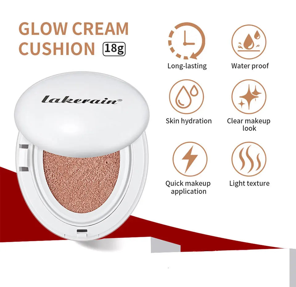 Glow Cream Cushion Foundation Dewy Luminous Face Makeup - 10