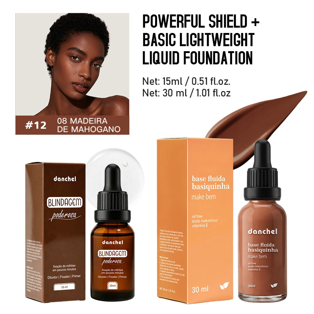 Liquid Foundation and Primer Set Long Lasting Makeup Base - 25