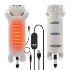 USB Heated Cat Pillow Plush Warming Hot Compress Bolster